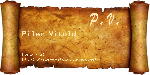 Piler Vitold névjegykártya